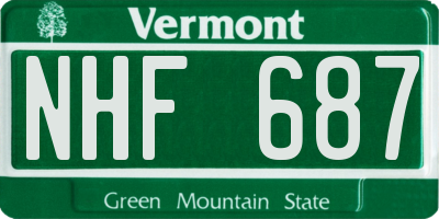 VT license plate NHF687