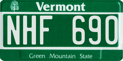 VT license plate NHF690