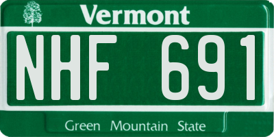 VT license plate NHF691