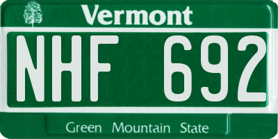 VT license plate NHF692