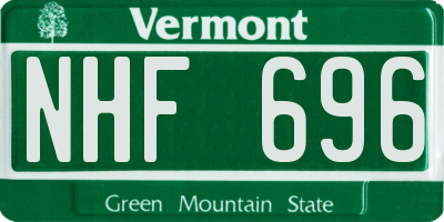 VT license plate NHF696