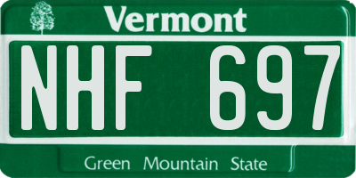 VT license plate NHF697