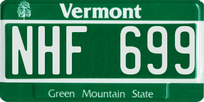VT license plate NHF699