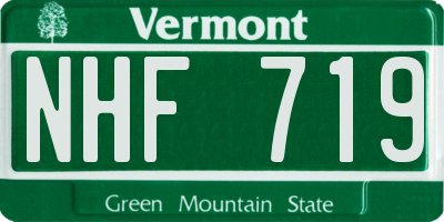 VT license plate NHF719