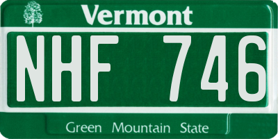 VT license plate NHF746