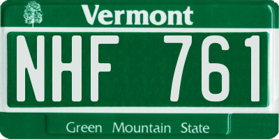 VT license plate NHF761