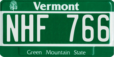 VT license plate NHF766