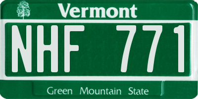 VT license plate NHF771