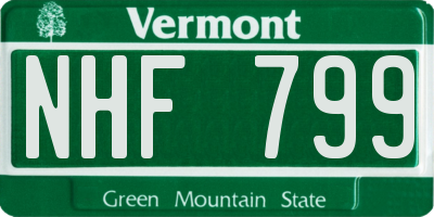 VT license plate NHF799