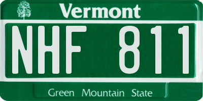 VT license plate NHF811