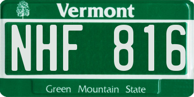 VT license plate NHF816