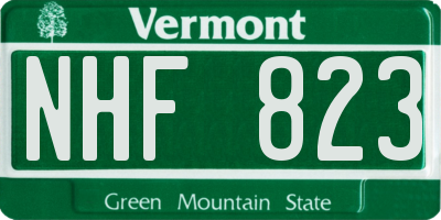 VT license plate NHF823