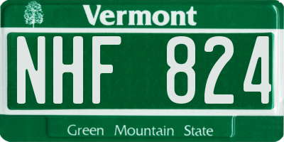 VT license plate NHF824