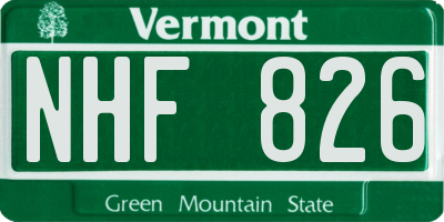 VT license plate NHF826