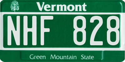 VT license plate NHF828