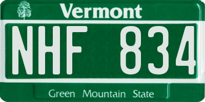 VT license plate NHF834