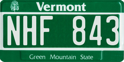 VT license plate NHF843