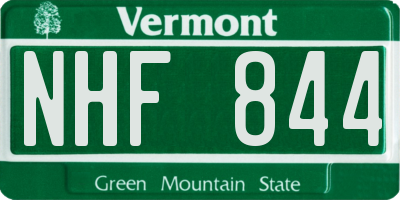 VT license plate NHF844