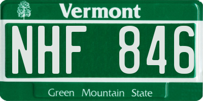 VT license plate NHF846