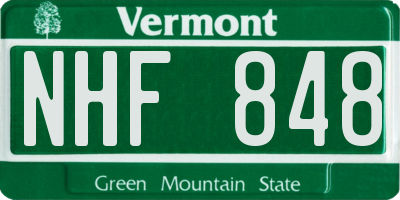VT license plate NHF848