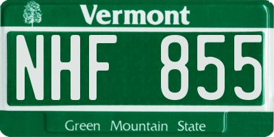 VT license plate NHF855