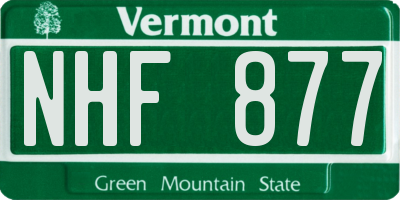 VT license plate NHF877