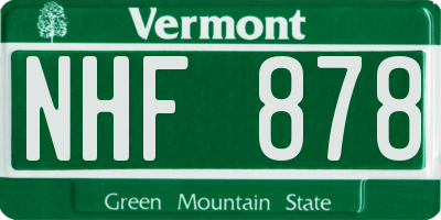 VT license plate NHF878