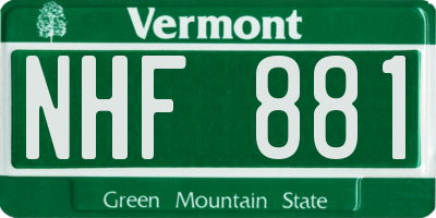 VT license plate NHF881