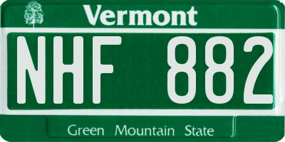 VT license plate NHF882