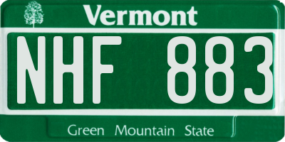 VT license plate NHF883