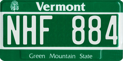 VT license plate NHF884