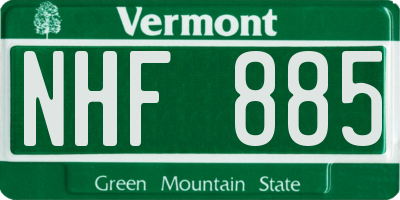 VT license plate NHF885