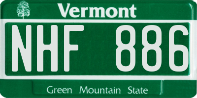 VT license plate NHF886