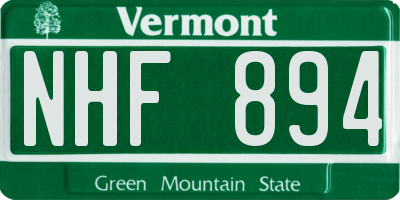 VT license plate NHF894