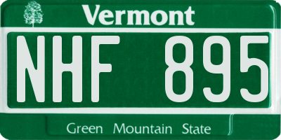 VT license plate NHF895