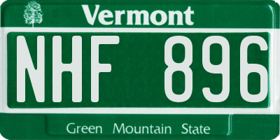 VT license plate NHF896