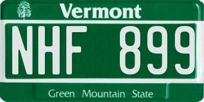 VT license plate NHF899