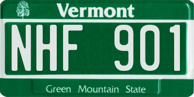 VT license plate NHF901