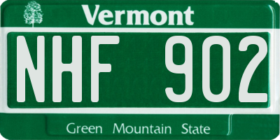 VT license plate NHF902