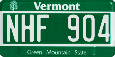 VT license plate NHF904