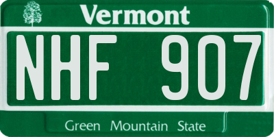VT license plate NHF907