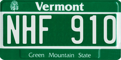 VT license plate NHF910