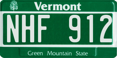VT license plate NHF912