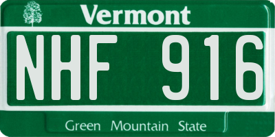 VT license plate NHF916