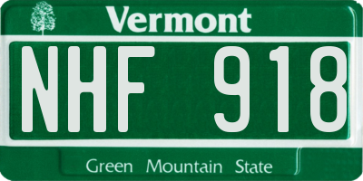 VT license plate NHF918