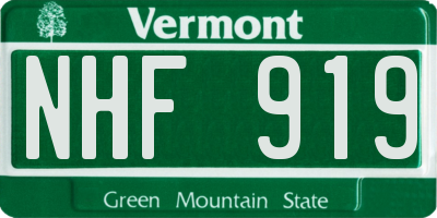 VT license plate NHF919