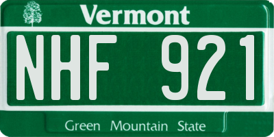 VT license plate NHF921