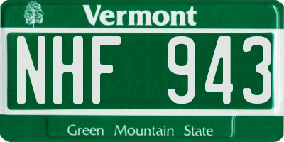 VT license plate NHF943