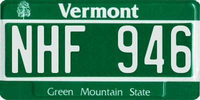 VT license plate NHF946