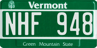 VT license plate NHF948